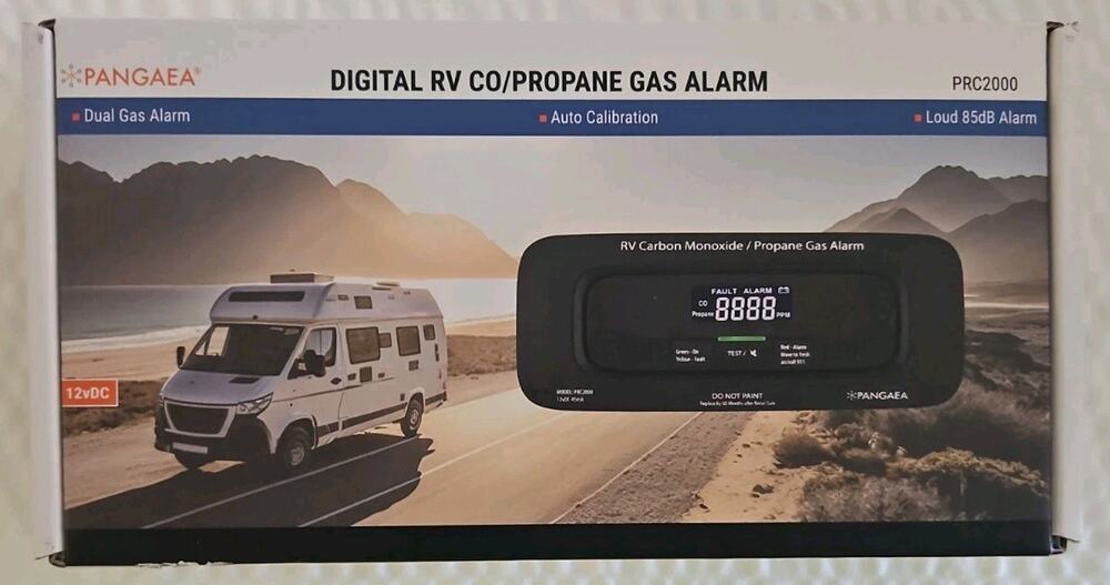 Pangaea PRC2000 Digital RV Carbon Monoxide Propane Gas Alarm 12V Flush Mount...